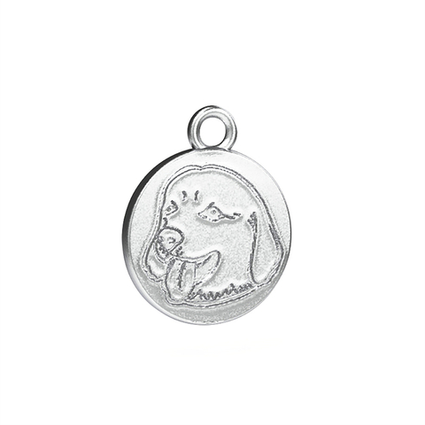 Votum 925 Original Sterling Silver Round Pet Charm Pendant with Animal Pet Pattern Photo Letters Custom Collar Charms Pendants