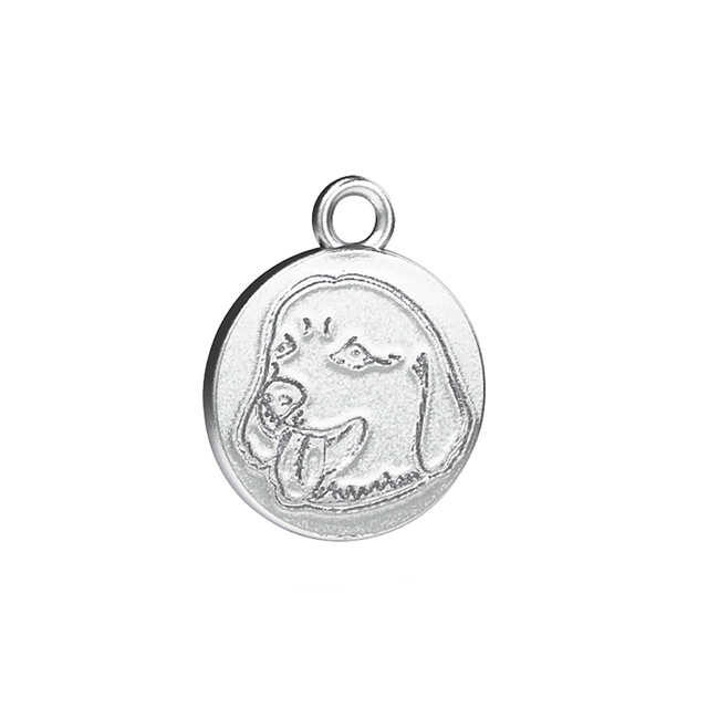 Votum 925 Original Sterling Silver Round Pet Charm Pendant with Animal Pet Pattern Photo Letters Custom Collar Charms Pendants