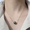 Votum Tahitian Black Pearl Pendant Charm Beads 18K Real Gold Cultured Pearls Custom Fine Jewelry Unisex Elegant Gift Unisex