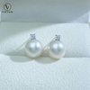 VOTUM Origin 11-12mm Kasumi Pearl Earring Stud with Moissanite Stone