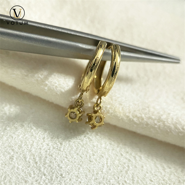 Votum Real Diamonds 18K Gold Drop Earrings Huggies Original Au750 Hoops Earring Dangle Women Luxury Custom Gift Fine Jewelry