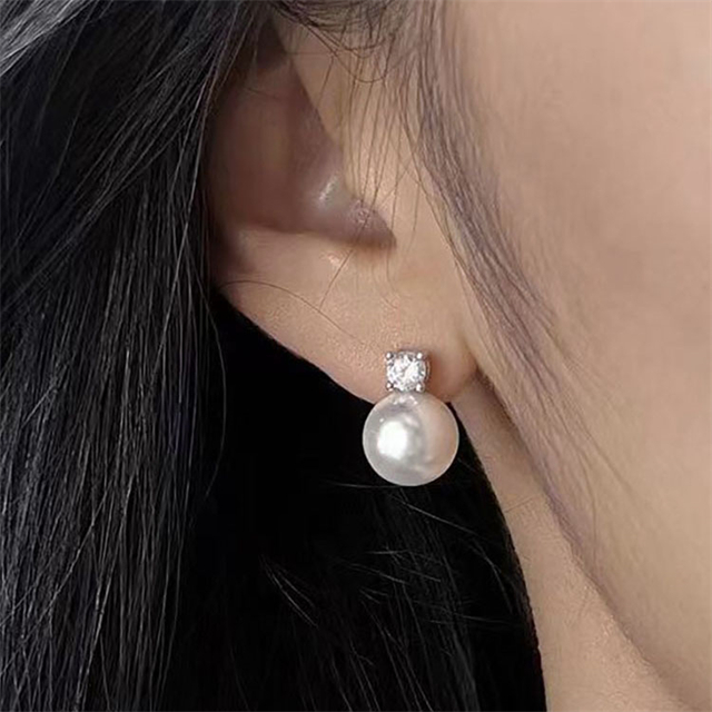 VOTUM Origin 11-12mm Kasumi Pearl Earring Stud with Moissanite Stone