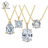 Votum OEM ODM Fashion 14K Real Gold Pyriform Moissanite GRA Diamond Basic Necklace Women Accessories Jewelry