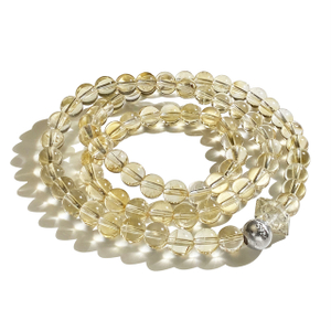 Votum 3 Strand Natural Citrine Bracelet with Double Terminated Clear Quartz