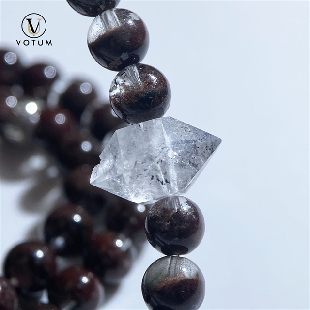 Votum Double Terminated Quartz Red Phantom Quartz Beaded Bracelet