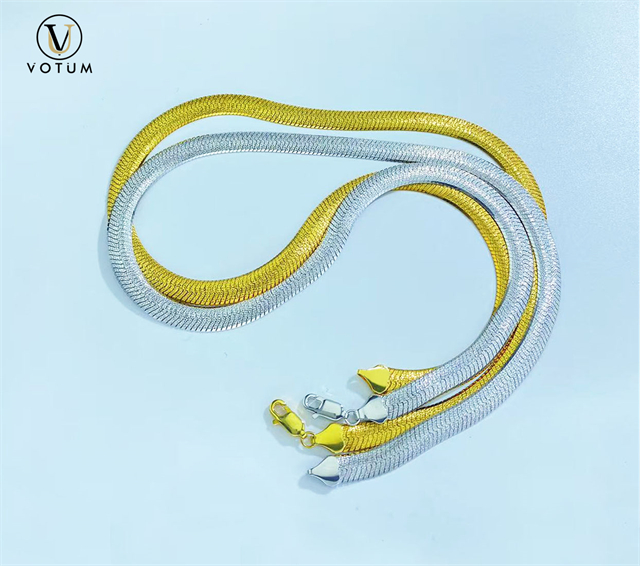 Votum 925 Sterling Silver Snake Chain Necklace Italian Gold Plated Choker Necklaces Minimalist Unisex Jewelry Jewellery for Women