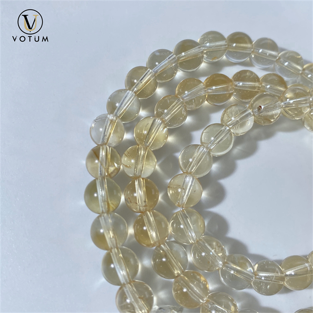 Votum 3 Strand Natural Citrine Bracelet with Double Terminated Clear Quartz