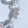 Votum Triple Moon Charm with Rose Clear Quartz Beaded Bracelet