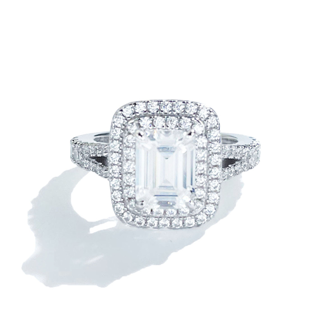 3ct Emerald Lab Grown Diamond Wedding Engagement Ring
