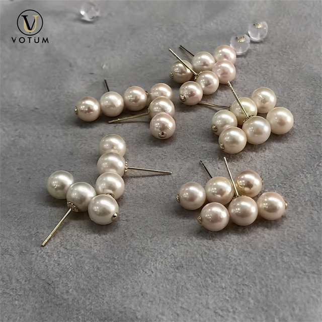 Votum 18K Gold 6-7mm Akoya Pearl Earring Stud Trency Au750 Pearls Earrings Custom Fine jewelry Luxury Jewellery Gift for Women