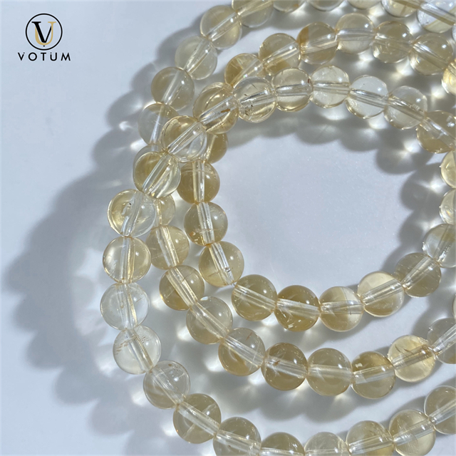 Votum 3 Strand Natural Citrine Bracelet with Double Terminated Clear Quartz