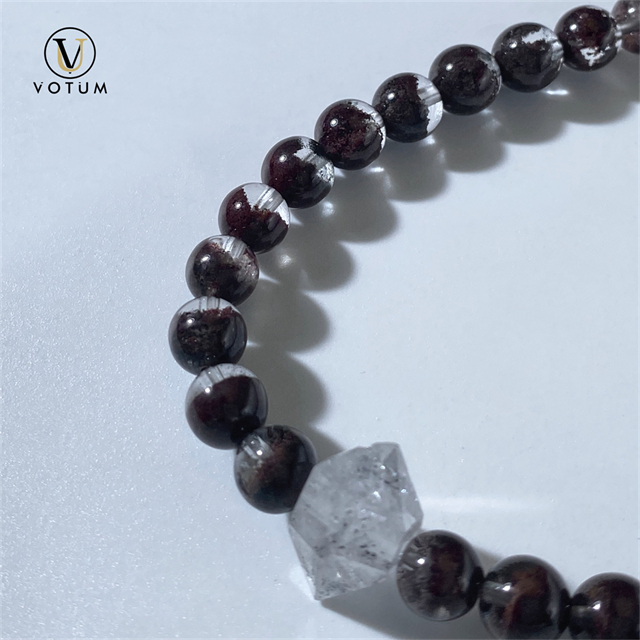 Votum Double Terminated Quartz Red Phantom Quartz Beaded Bracelet