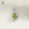Votum 18K White Gold Real Diamonds Peridot Pendant Charm for Necklace Women Au750 Luxury Gemstone Pendants Custom Fine Jewelry