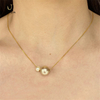 Votum Round Golden Akoya Pearl Pendant 18K Real Gold Chain Necklace Au750 Culture Pearls Necklaces Custom Fine Jewelry for Women