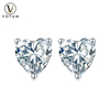Votum Factory Wholesale Fashion Heart 9K Solid Gold Stud Earring with Sparking Lab Grown Diamonds Custom Fine Jewelry Jewellery Accessories