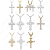 Votum Wholesale Hiphop Cross Pendant 925 Sterling Silver Necklace with Gold Plated Custom Moissanite Sparking Diamonds Handmade OEM Jewelry