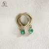 Votum Original Au750 Emerald Earrings Hoops Women Drop Dangle Earring Real 18K Gold Gemstone Custom Gift Luxury Fine Jewelry