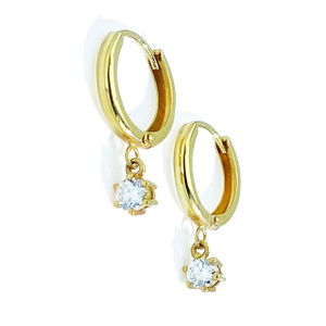 Real Diamonds 18K Gold Huggies Hoop Earring