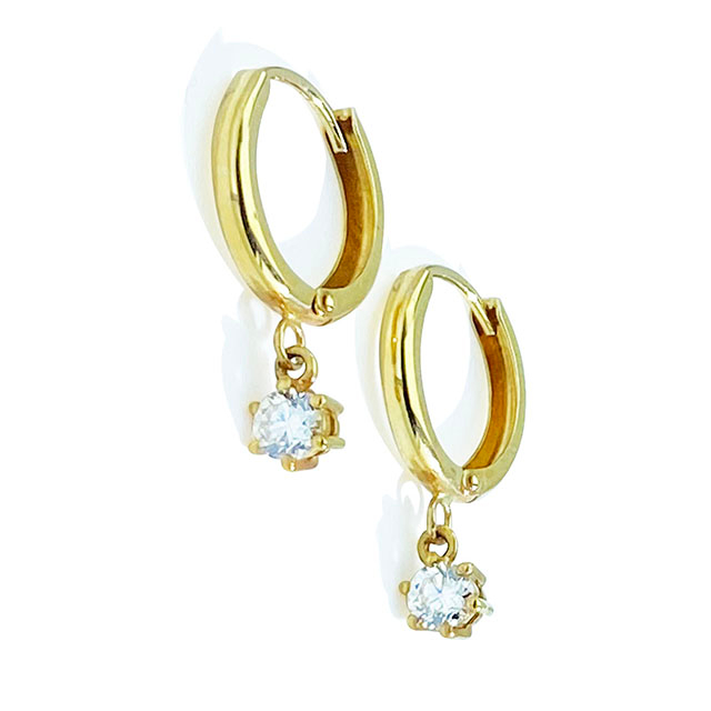 Real Diamonds 18K Gold Huggies Hoop Earring