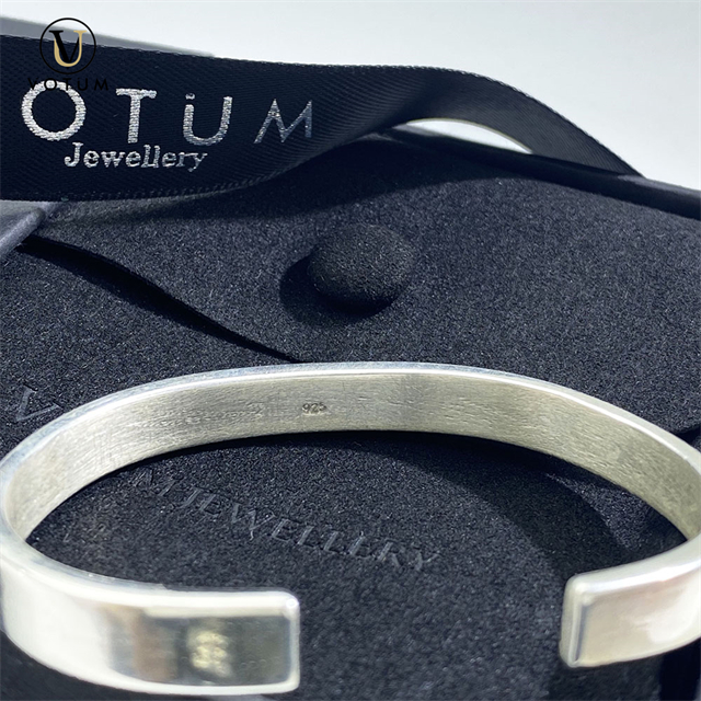 Votum Pure 925 Sterling Original Silver Simple Cuff Bangle for Women Open Bracelet for Men Custom LOGO LETTER Fine Jewlery Lady