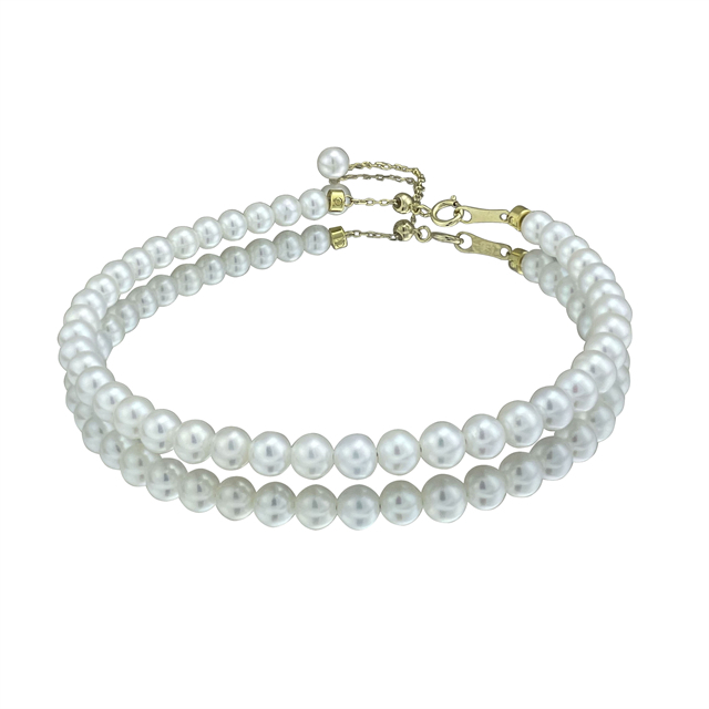 VOTUM 18K Gold 4.5mm Chinese Pearls Bracelet