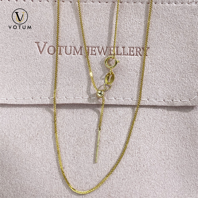 Votum Original Au750 18K Yellow Gold Adjustable Chain Necklace for Pendant Charm Women Luxury Custom Fine Jewelry Jewellery