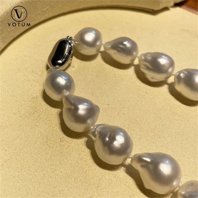 VOTUM Saltwater White Baroque Pearl Necklace Wedding Jewelry