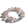 Votum Triple Moon Charm with Rose Clear Quartz Beaded Bracelet