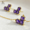 VOTUM Origin Amethyst Necklace Earring Stud Jewelry Set