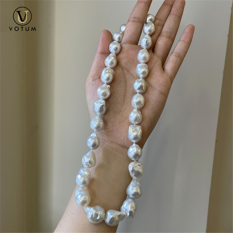 VOTUM Saltwater White Baroque Pearl Necklace Wedding Jewelry