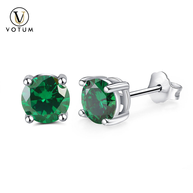 Votum Factory Wholesale 925 Silver Stud Earring with Sparking Semi Gemstone 18K Gold Plated Hiphop Custom Fine Jewelry Jewellery Accessories