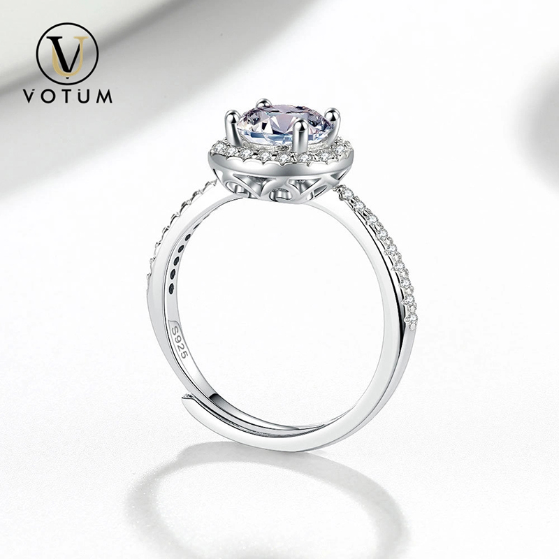 Votum s925 Sterling Silver Gold Plated Moissanite Ring