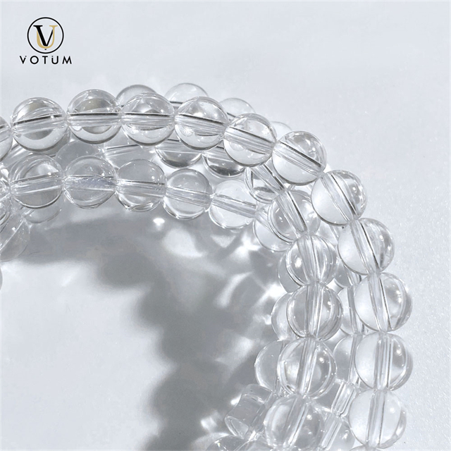 Votum 6mm Natural Clear Quartz Beaded Bracelet