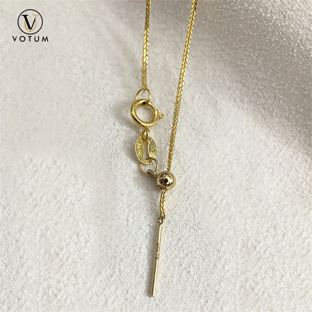Votum Round Golden Akoya Pearl Pendant 18K Real Gold Chain Necklace Au750 Culture Pearls Necklaces Custom Fine Jewelry for Women