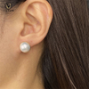 Votum Au750 12-13mm Freshwater Natural Mabe Pearl Earrings with 18K Gold for Women Custom White Pearls Big Earring Fine Jewelry