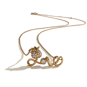VOTUM Love Flower Shape Diamonds Chain Neckalce Gift for Girl