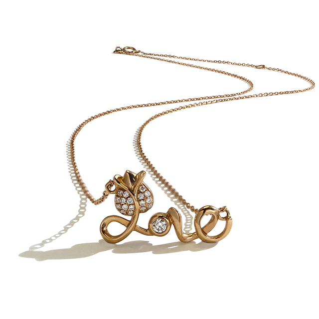 VOTUM Love Flower Shape Diamonds Chain Neckalce Gift for Girl
