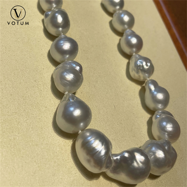 VOTUM Saltwater White Baroque Pearl Necklace Wedding Jewelry