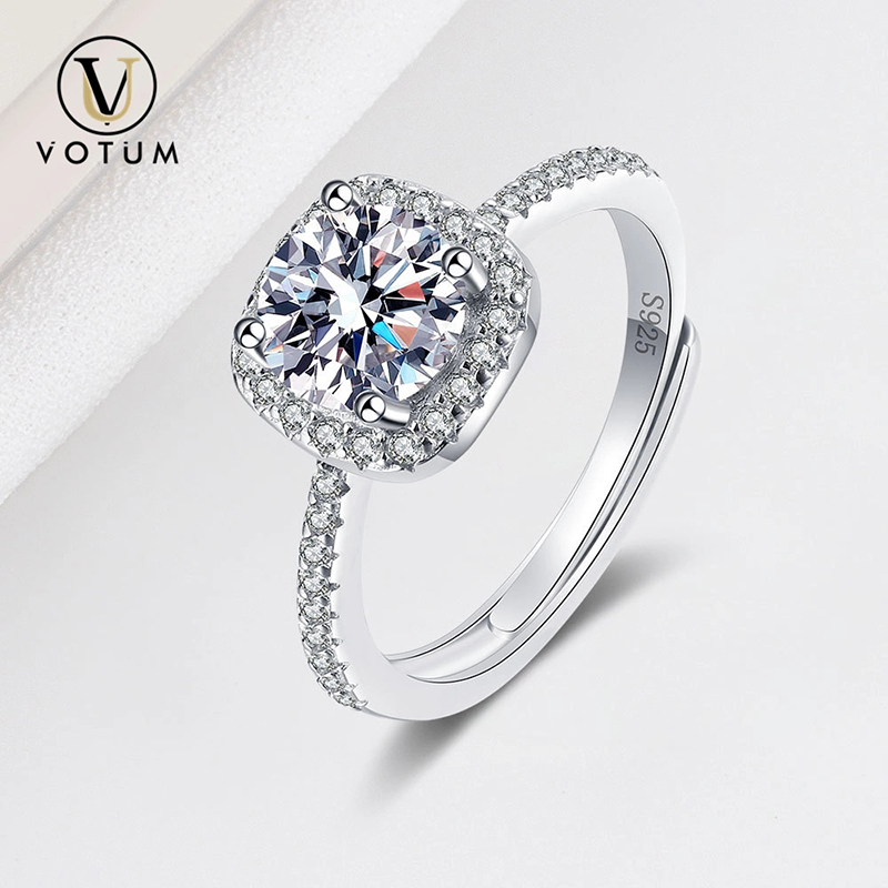 Votum OEM Wholesale 18K Gold Plated GRA Moissanite Fashion Diamond 925 Sterling Silver Ring Jewelry