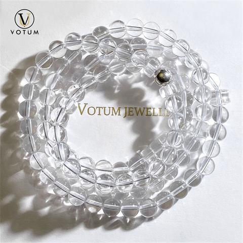 Votum 6mm Natural Clear Quartz Beaded Bracelet