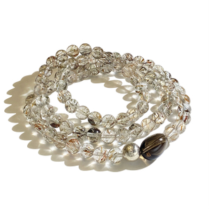 Votum Black Gold Super Seven Smoky Quartz 925 Silver Beaded Bracelet 