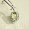 Votum 18K White Gold Real Diamonds Peridot Pendant Charm for Necklace Women Au750 Luxury Gemstone Pendants Custom Fine Jewelry