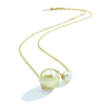 18K Gold Cultured Golden & Akoya Pearl Pendant