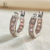 VOTUM Natural Straberry Quartz Stone Hoop Earring