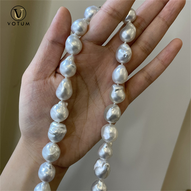 VOTUM Saltwater White Baroque Pearl Necklace Wedding Jewelry