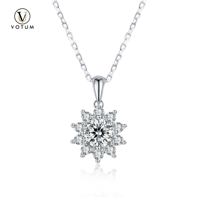 Votum Wholesale Fashion 18K Gold Plated Custom Chain Pendanat Necklace with 925 Silver GRA VVS Moissanite Sparking Diamonds Handmade Jewelry Accessories