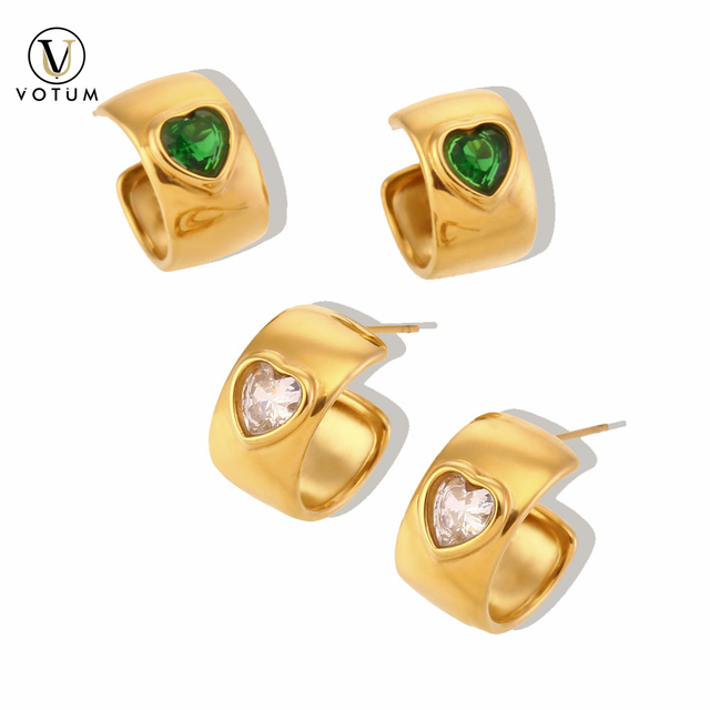 Votum Factory Wholesale 925 Silver Hoop Earrings with Semi Gemstone Natural Crystal 18K Gold Plated Handmade Fine Jewelry Jewellery Accessories