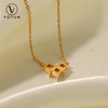 Votum Factory Fashion 925 Silver Natural Crystal Heart Semi Gemstone Pendant Chain Necklace with 18K Gold Plated Wholesale Fine Jewelry Jewellery Accessories