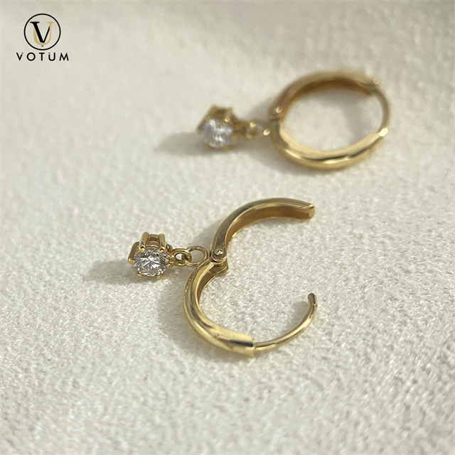 Votum Real Diamonds 18K Gold Drop Earrings Huggies Original Au750 Hoops Earring Dangle Women Luxury Custom Gift Fine Jewelry