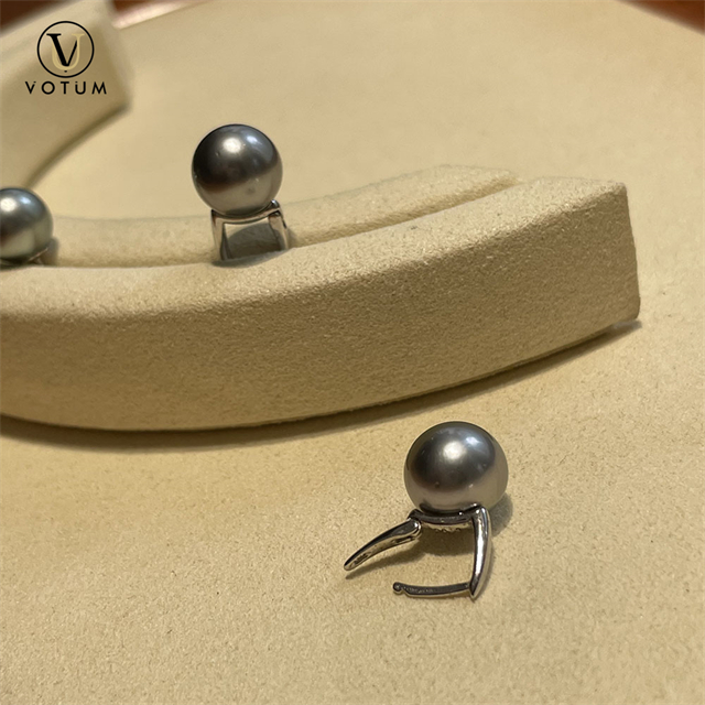 Votum 925 Silver Tahitian Gray Pearl Earring Hoops Cultured South Sea Pearls Earrings hanging Women Luxury Custom Fine Jewelry